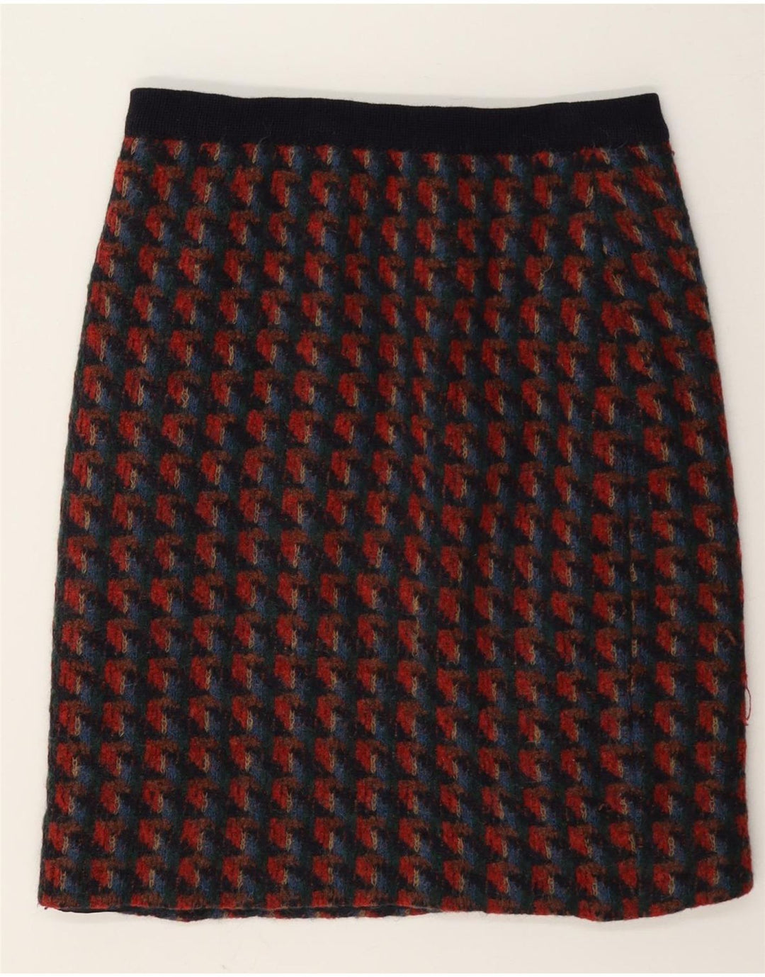 Vintage damestrikket 2-delt nederdelsæt UK 14 Medium W28 Red Houndstooth
