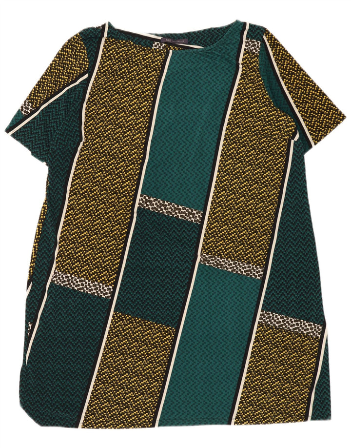 Marks & Spencer Womens Shift Dress UK 22 3XL Grøn Colourblock Polyester
