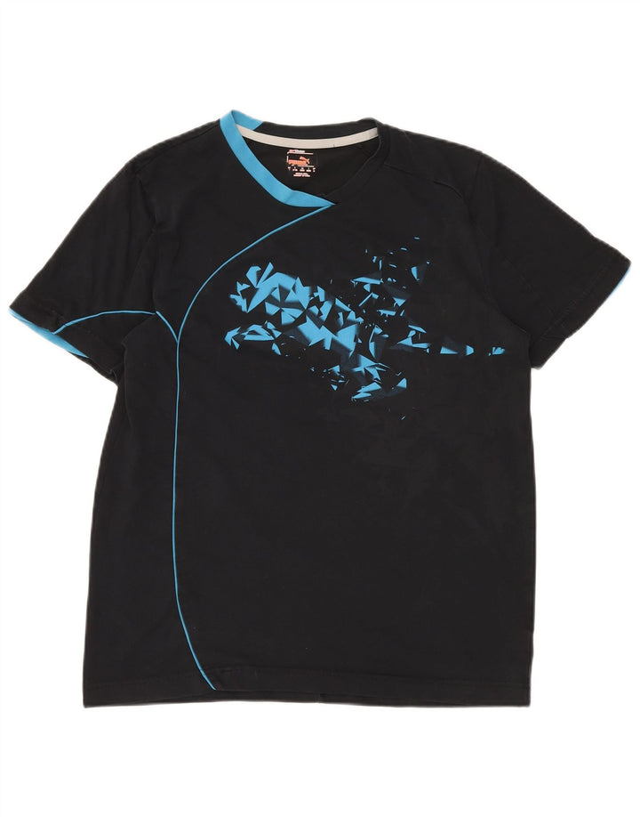 PUMA Grafisk T-shirt til mænd, medium sort bomuld