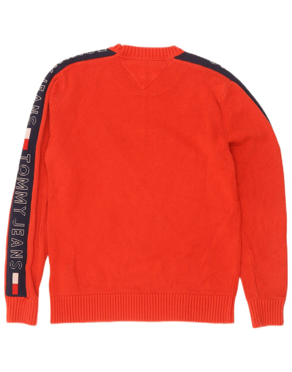 Tommy Hilfiger Herre grafisk rund hals sweater XS rød bomuld