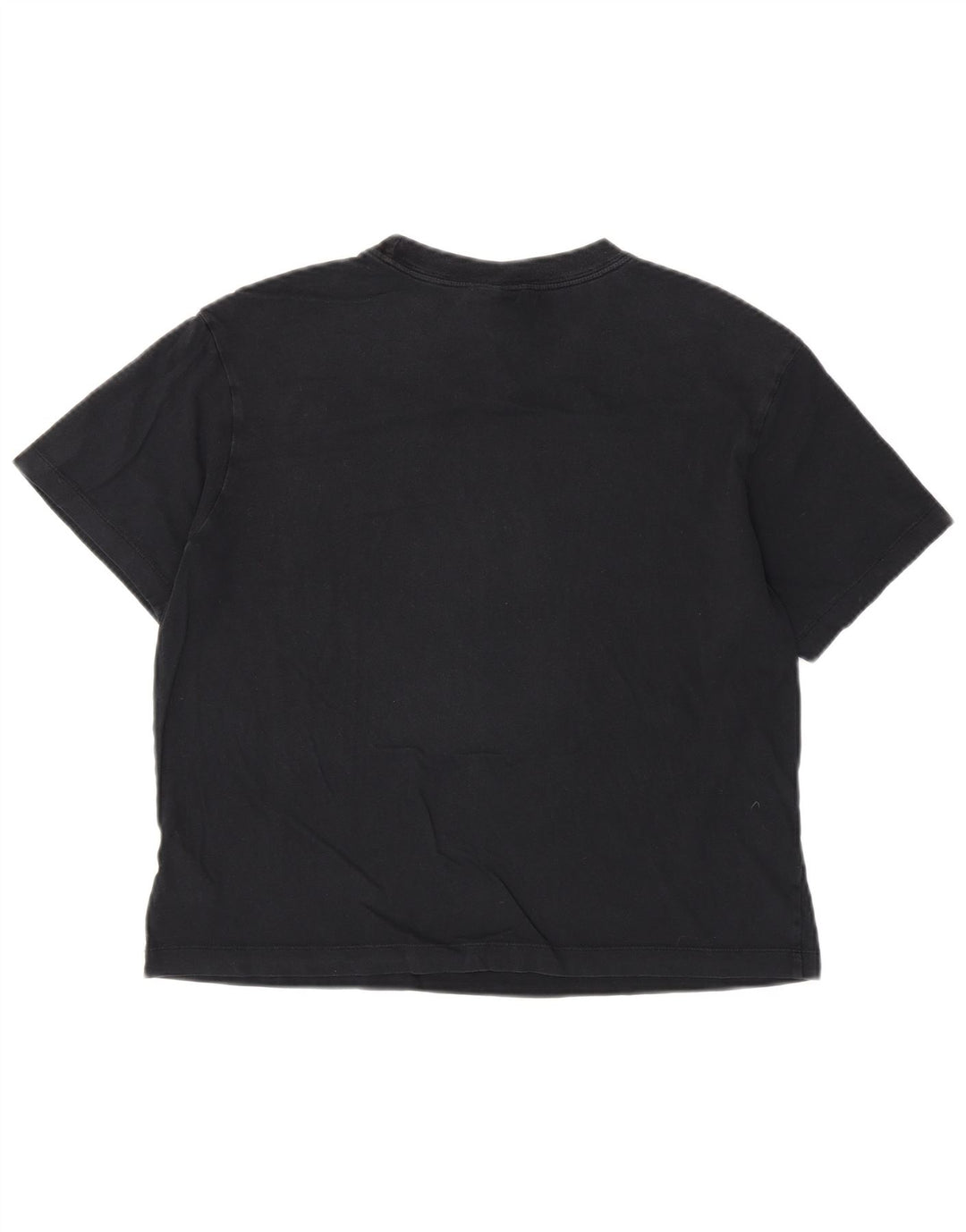 NIKE Womens Crop Oversized T-shirt Top UK 10 Small Black Bomuld