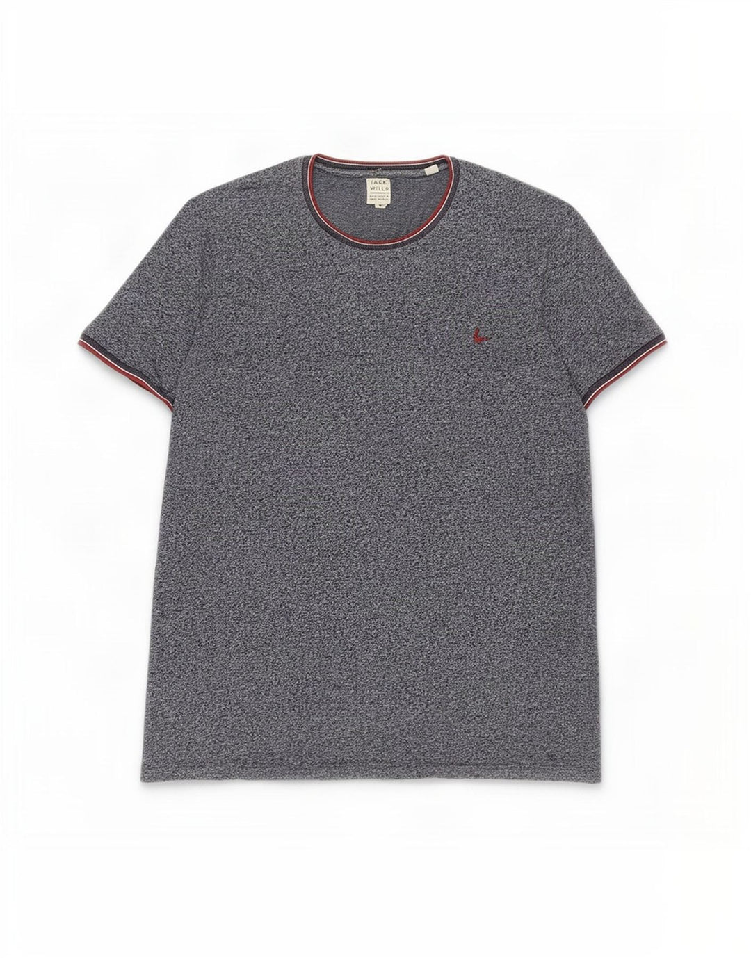 Jack Wills Herre T-shirt Top Medium Marineblå Flecked Bomuld