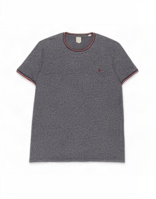 Jack Wills Herre T-shirt Top Medium Marineblå Flecked Bomuld