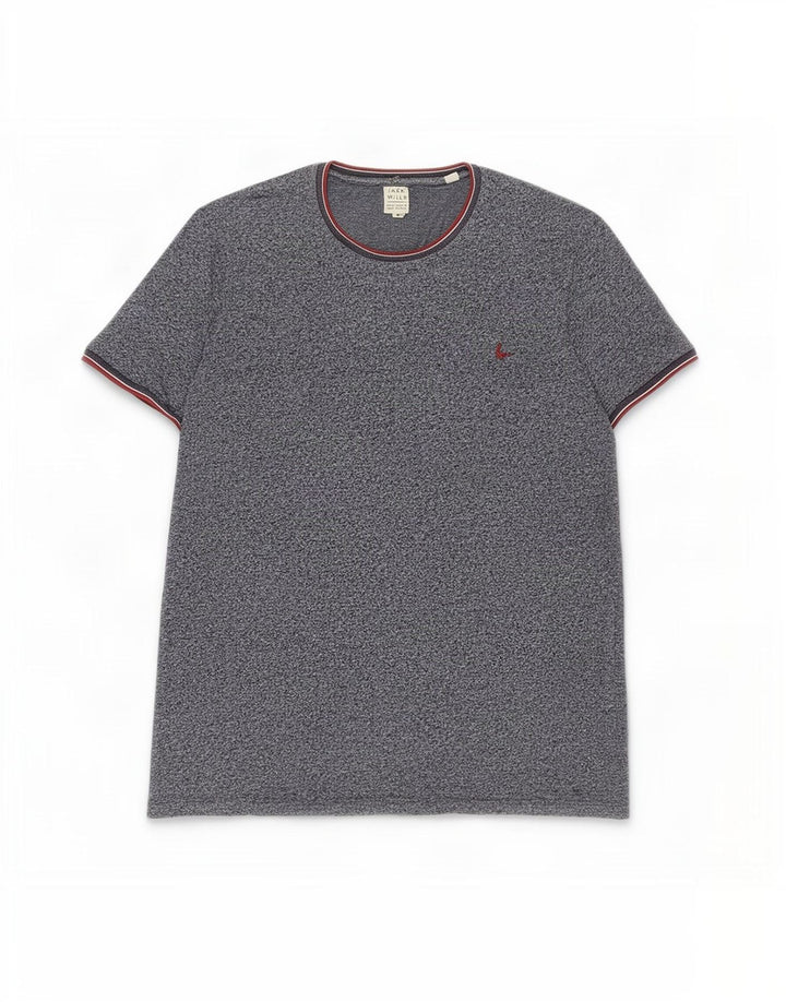 Jack Wills Herre T-shirt Top Medium Marineblå Flecked Bomuld