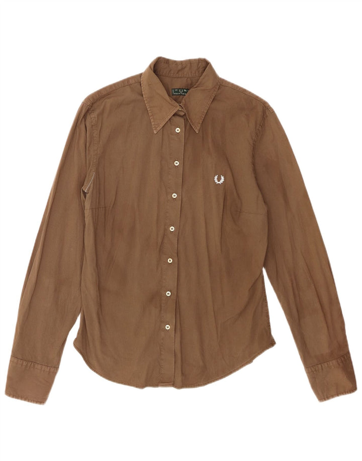 Fred Perry Dameskjorte UK 18 XL Brun Bomuld