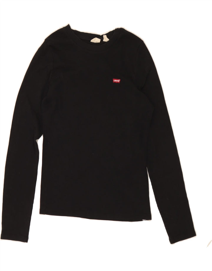 LEVI'S Womens Top Long Sleeve UK 14 Large Black Cotton Vintage Levi's and Second-Hand Levi's from Messina Hembry 