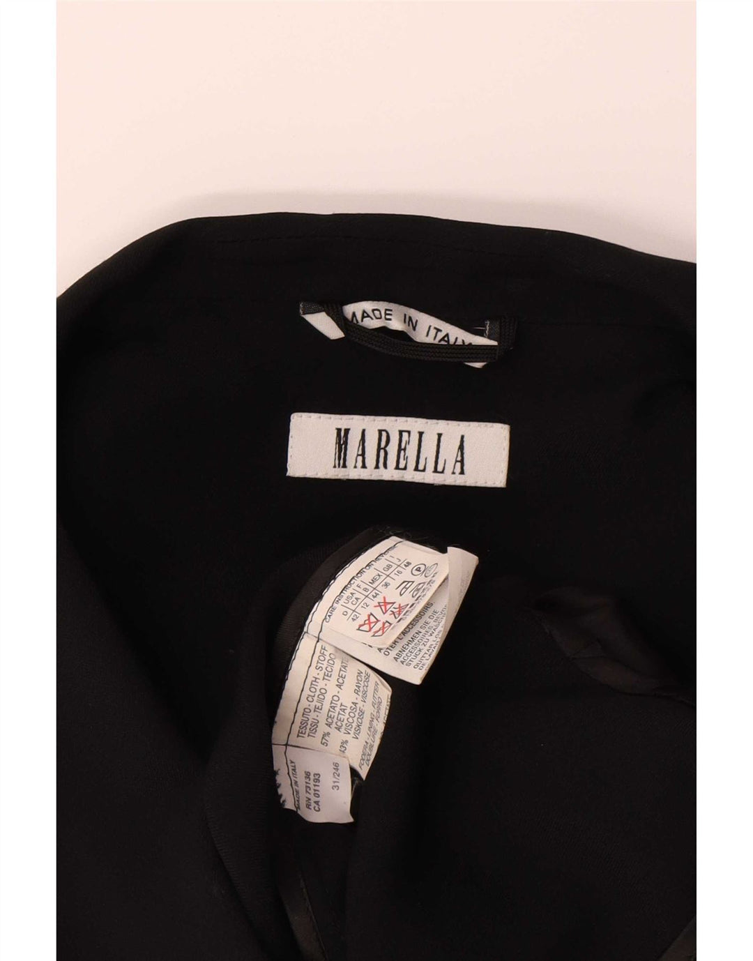 Marella Dame 3/4-ærmet blazerjakke UK 16 Large Black Acetate