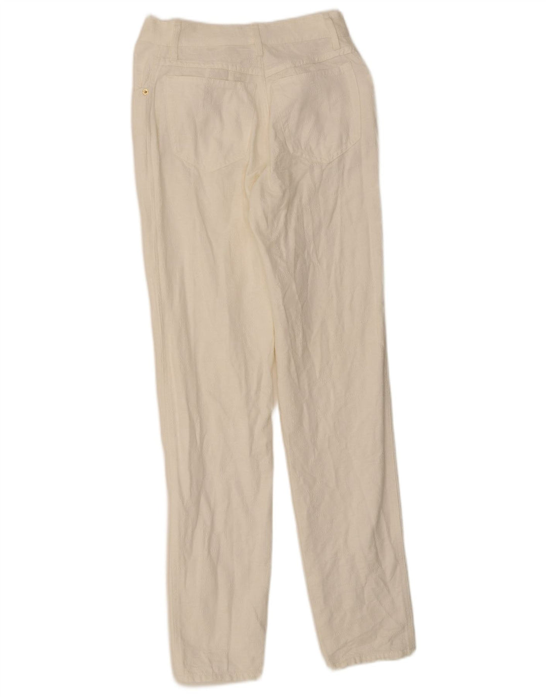 ROCCOBAROCCO Womens Slim Casual Trousers IT 44 Medium W28 L31 White Cotton