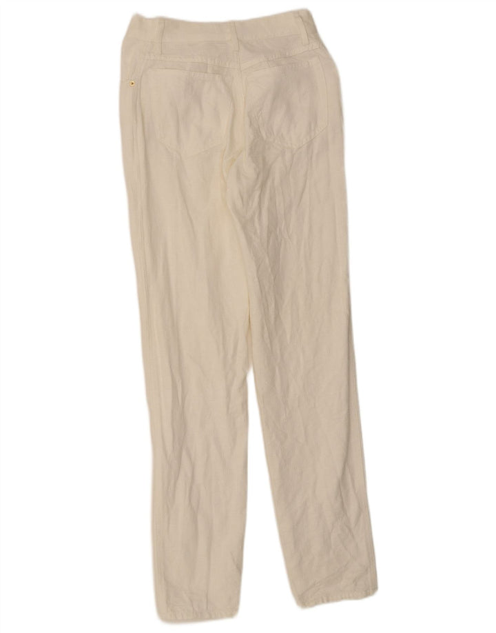ROCCOBAROCCO Womens Slim Casual Trousers IT 44 Medium W28 L31 White Cotton