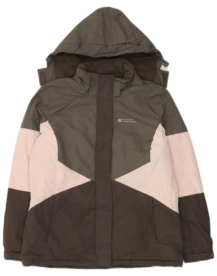 Mountain Warehouse Dame Windbreaker Jacket UK 14 Large Khaki Colourblock
