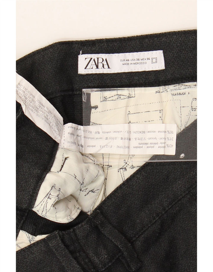 ZARA Herre Slim Chino Bukser EU 46 XL W36 L27 Grå Polyester