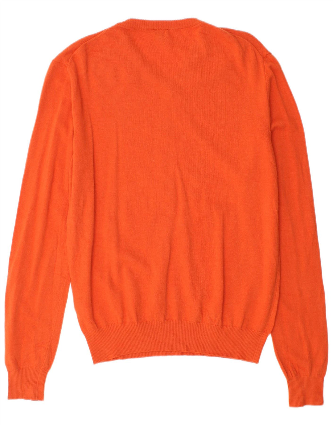 CALVIN KLEIN JEANS Dame V-hals sweater UK 14 Stor Orange Uld