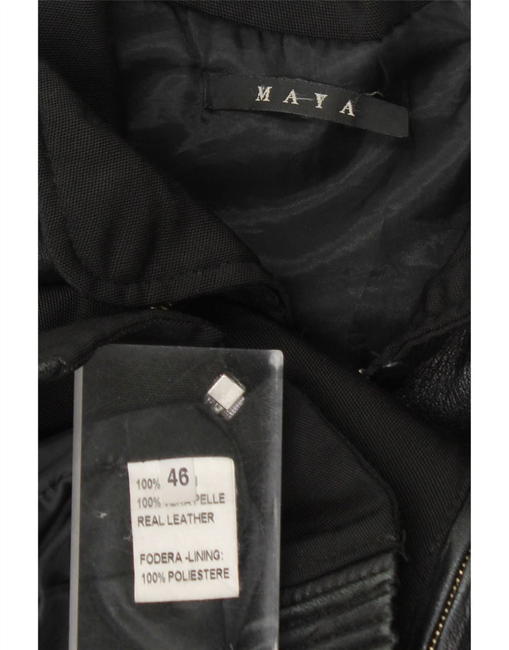 Vintage bomberjakke til kvinder IT 46 Stor sort læder