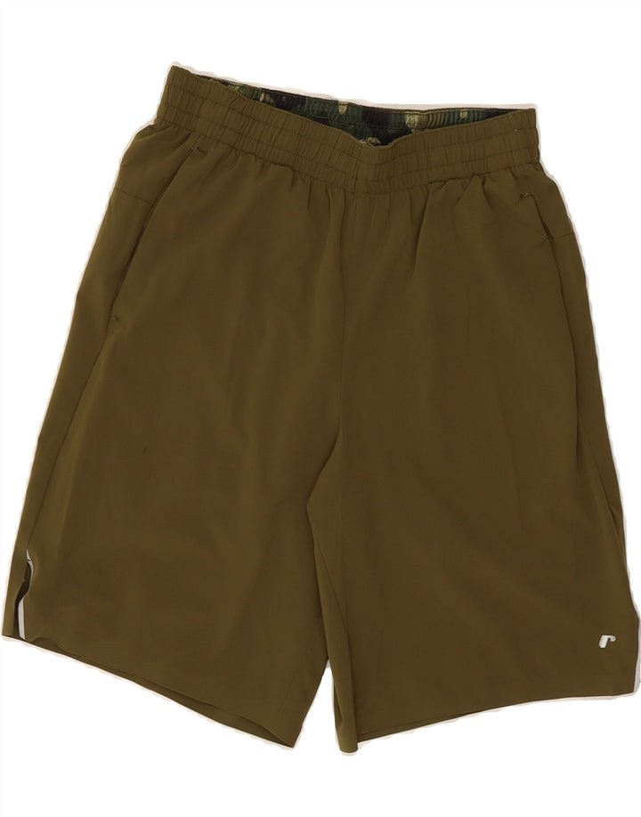 RUSSELL ATHLETIC Mens Sport Shorts UK 28/30 Small  Khaki Polyester Vintage Russell Athletic and Second-Hand Russell Athletic from Messina Hembry 