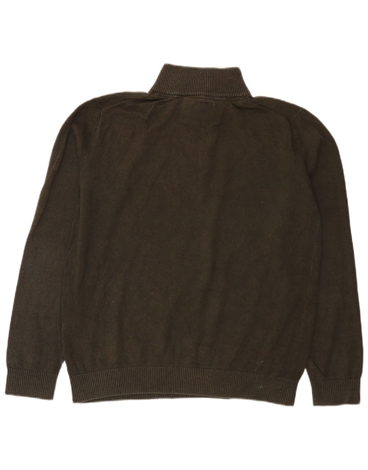 Joules Herre Zip Neck Jumper Sweater Stor Grøn Bomuld