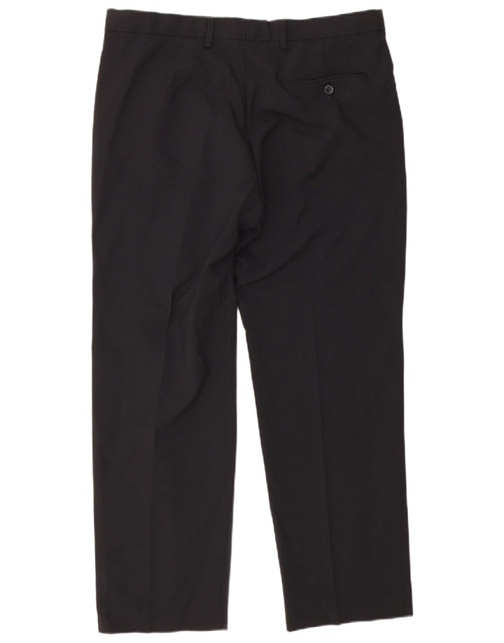 Marks & Spencer Herre Pegged Regular Suit Bukser W36 L29 Sort Polyester