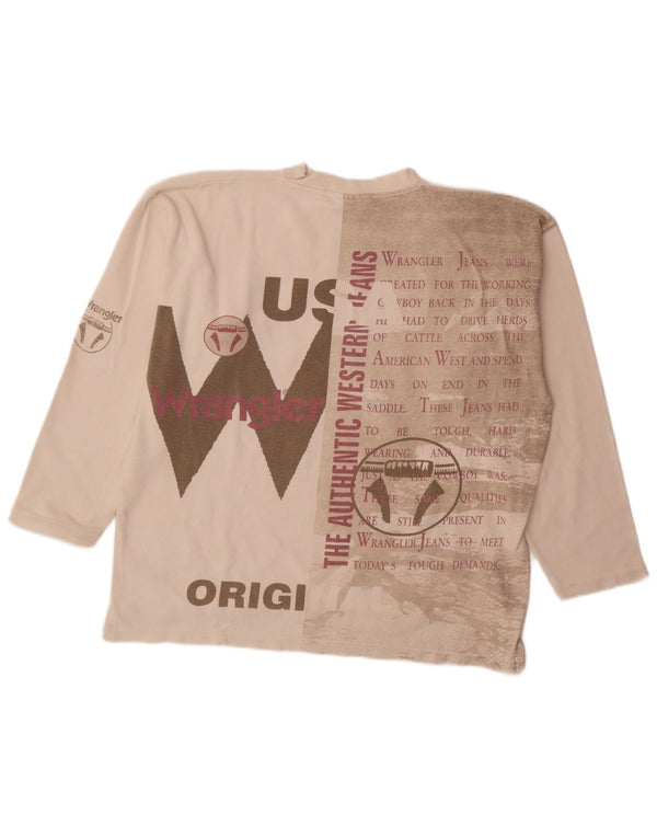 Wrangler Herre Grafisk Top Langærmet Stor Hvid