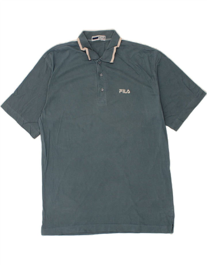 FILA Mens Polo Shirt Large Blue Cotton Vintage Fila and Second-Hand Fila from Messina Hembry 