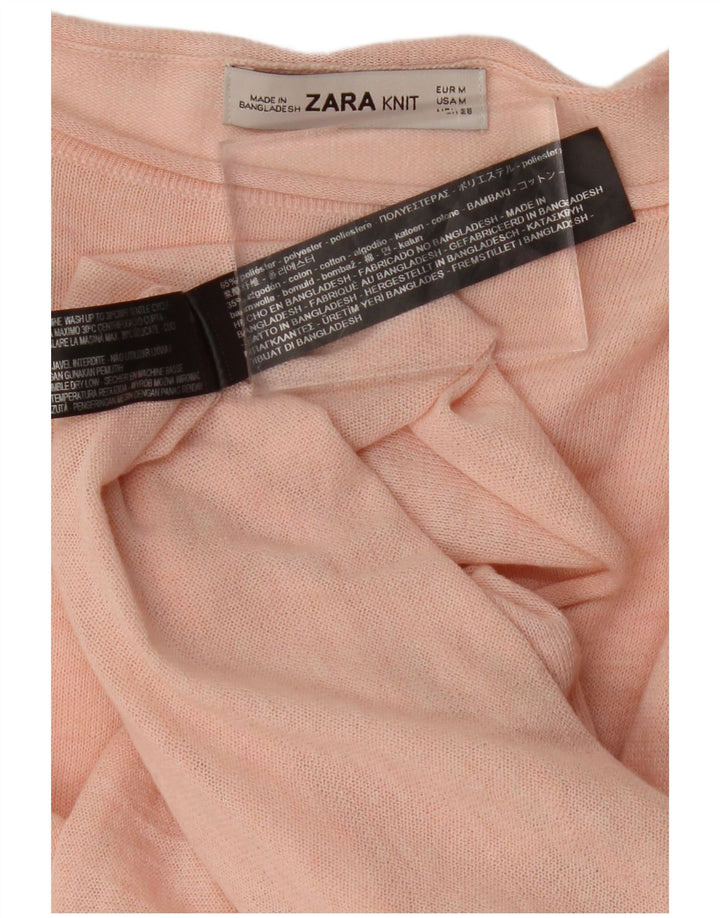Zara Dame Oversized Bluse Top UK 14 Medium Pink Polyester