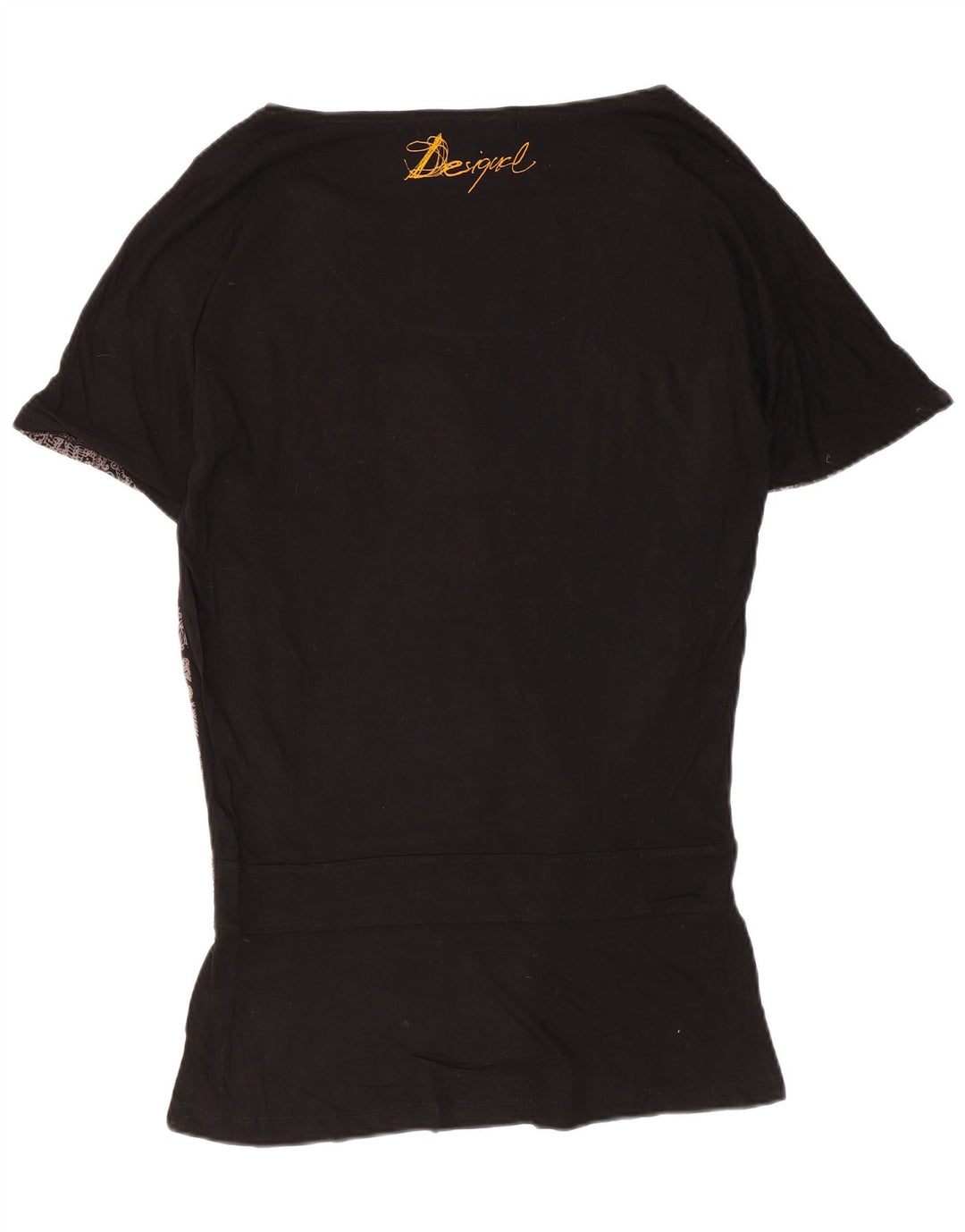 Desigual Dame Grafisk Bluse Top UK 10 Small Black Floral