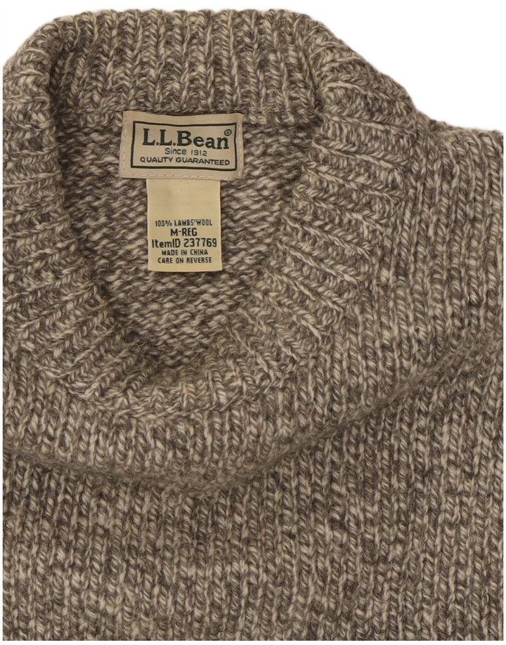 L.L.BEAN Herre sweater med rund hals, mellemgrå uld