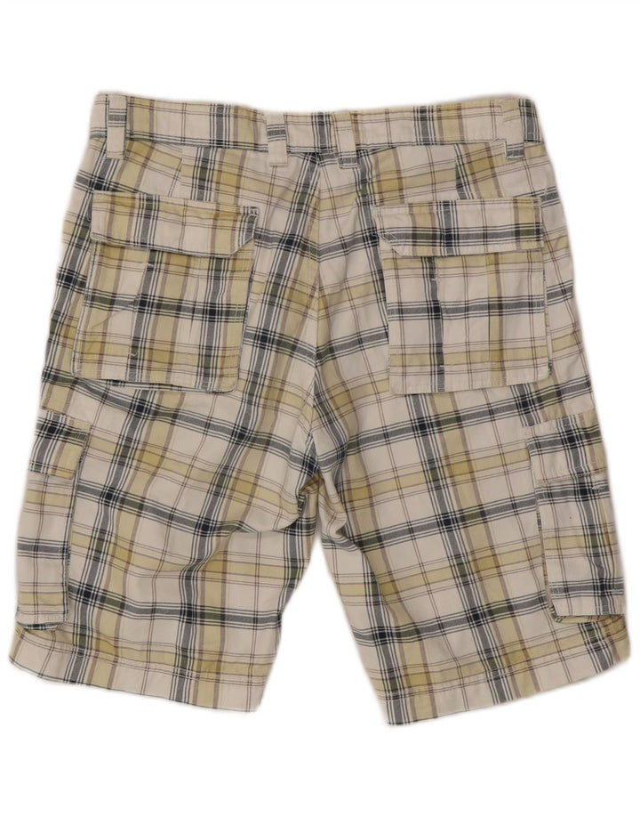 Angelo Litrico Herre Cargo Shorts IT 50 Large W34 Hvid ternet bomuld