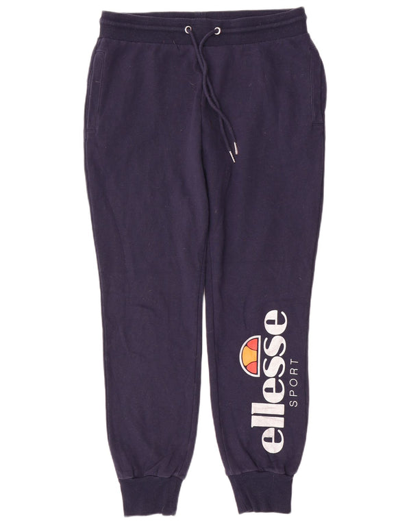 Ellesse Womens Grafisk træningsdragt Bukser Joggers UK 12 Medium Navy Blue