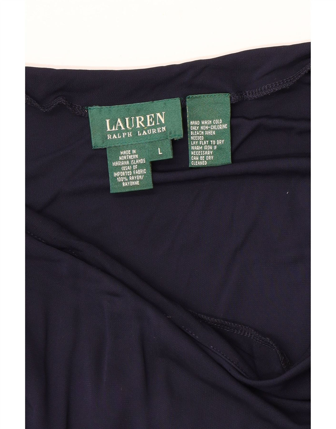 Ralph Lauren Dame A-Line nederdel Large W36 Navy Blue Rayon