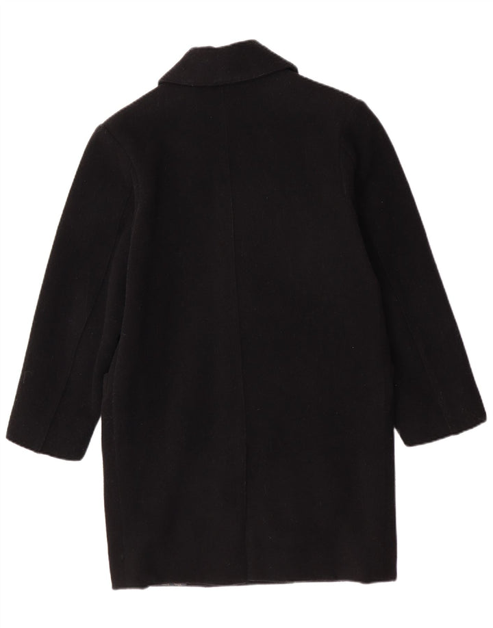 Trussardi Jeans Dame Dobbeltradet Frakke IT 42 Medium Sort Virgin Wool