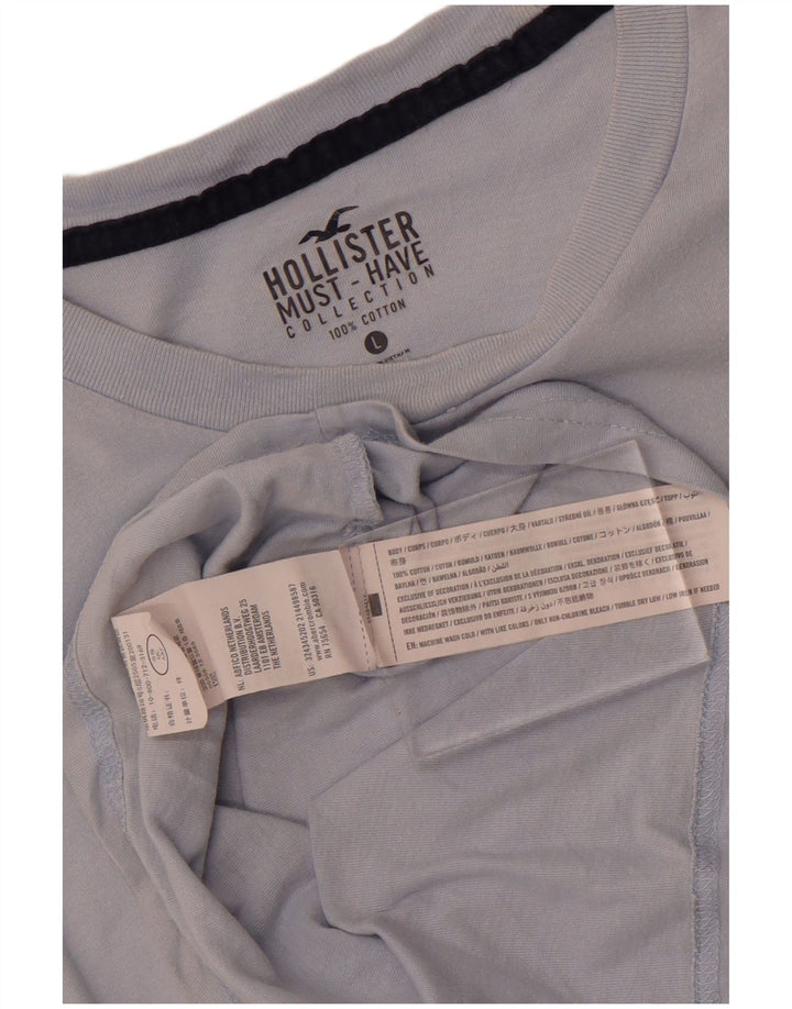 Hollister Herre T-shirt Top Stor Blå Bomuld
