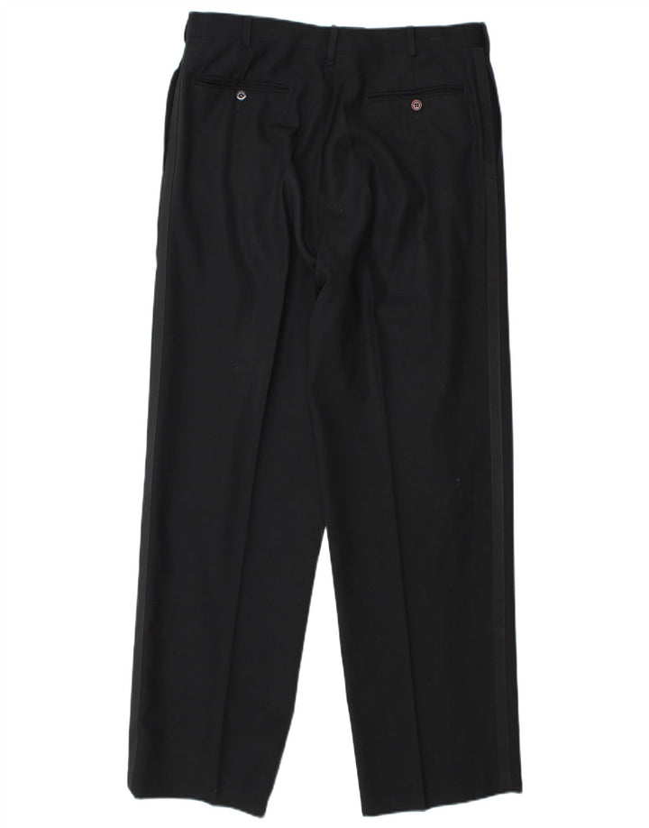 Egon Von Furstenberg Herre UK 40 Large W32 L32 Black Virgin Wool