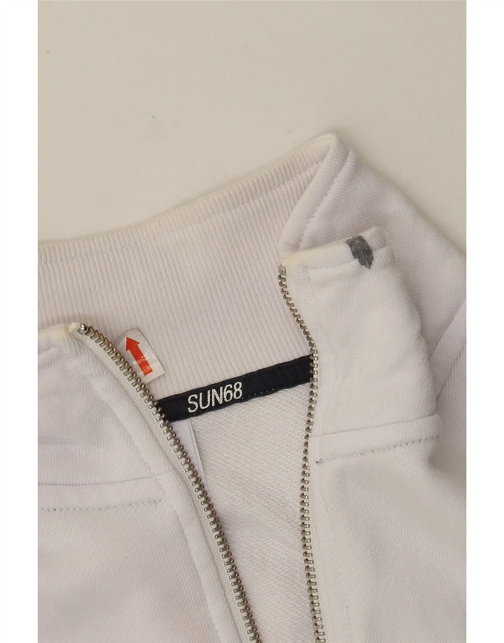SUN68 Mens Tracksuit Top Jacket Large White Cotton