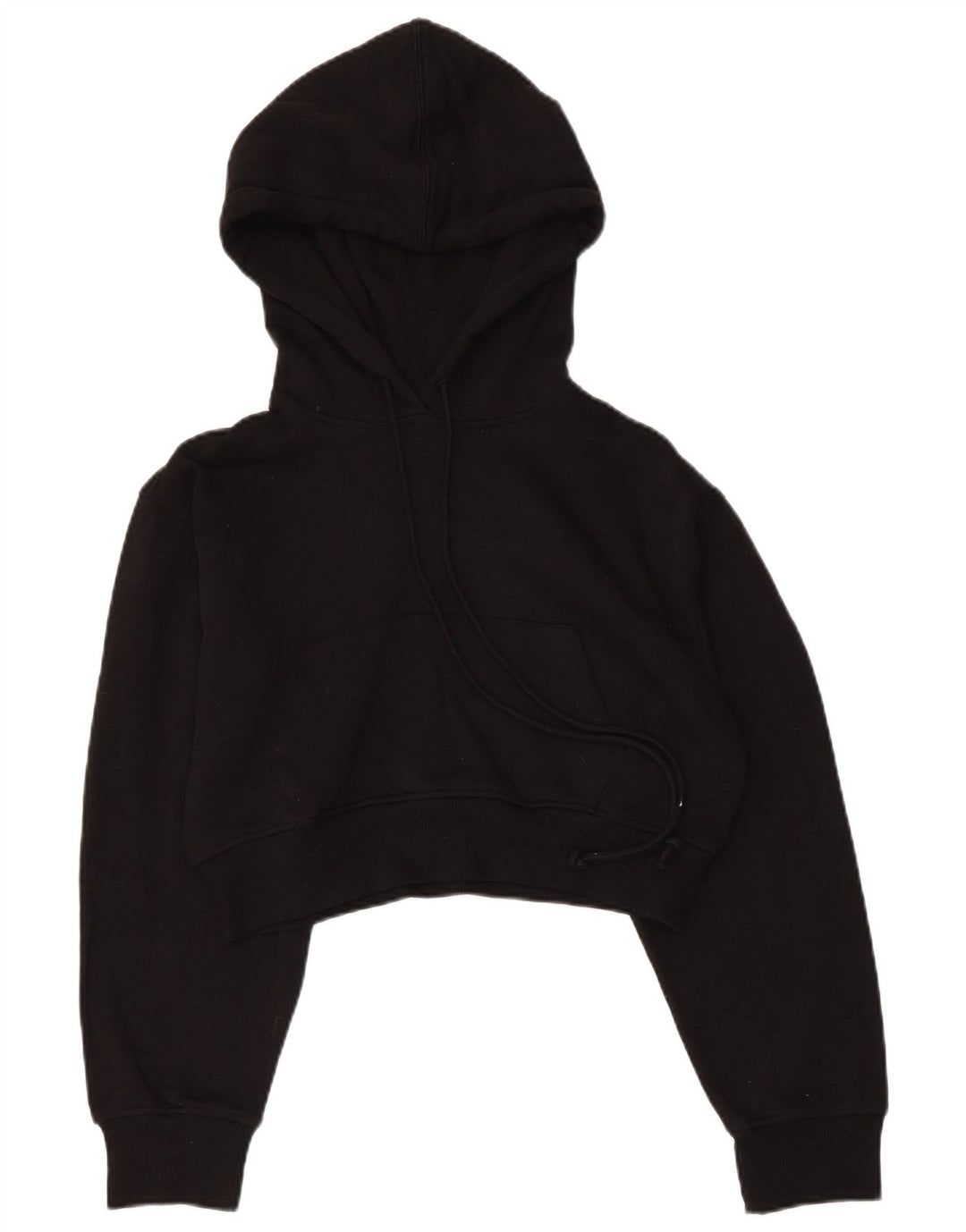 ZARA Crop hættetrøje til kvinder UK 10 Lille sort polyester