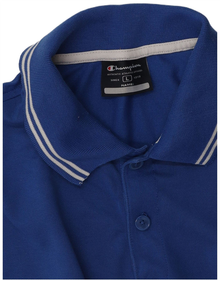 Champion Herre Grafisk Polo Shirt Large Blue
