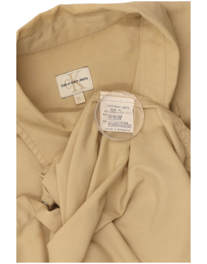 Calvin Klein Herre Regular Fit skjorte XL Beige Polyester
