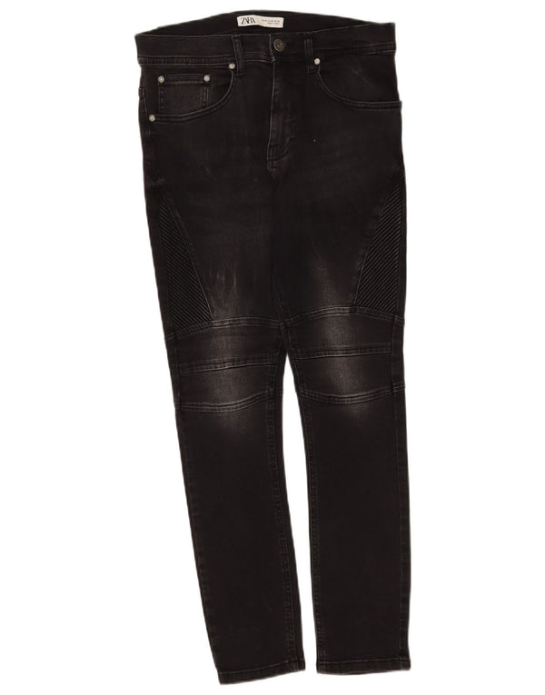 ZARA Herre Slim Jeans EU 38 Small W30 L28 Sort Bomuld