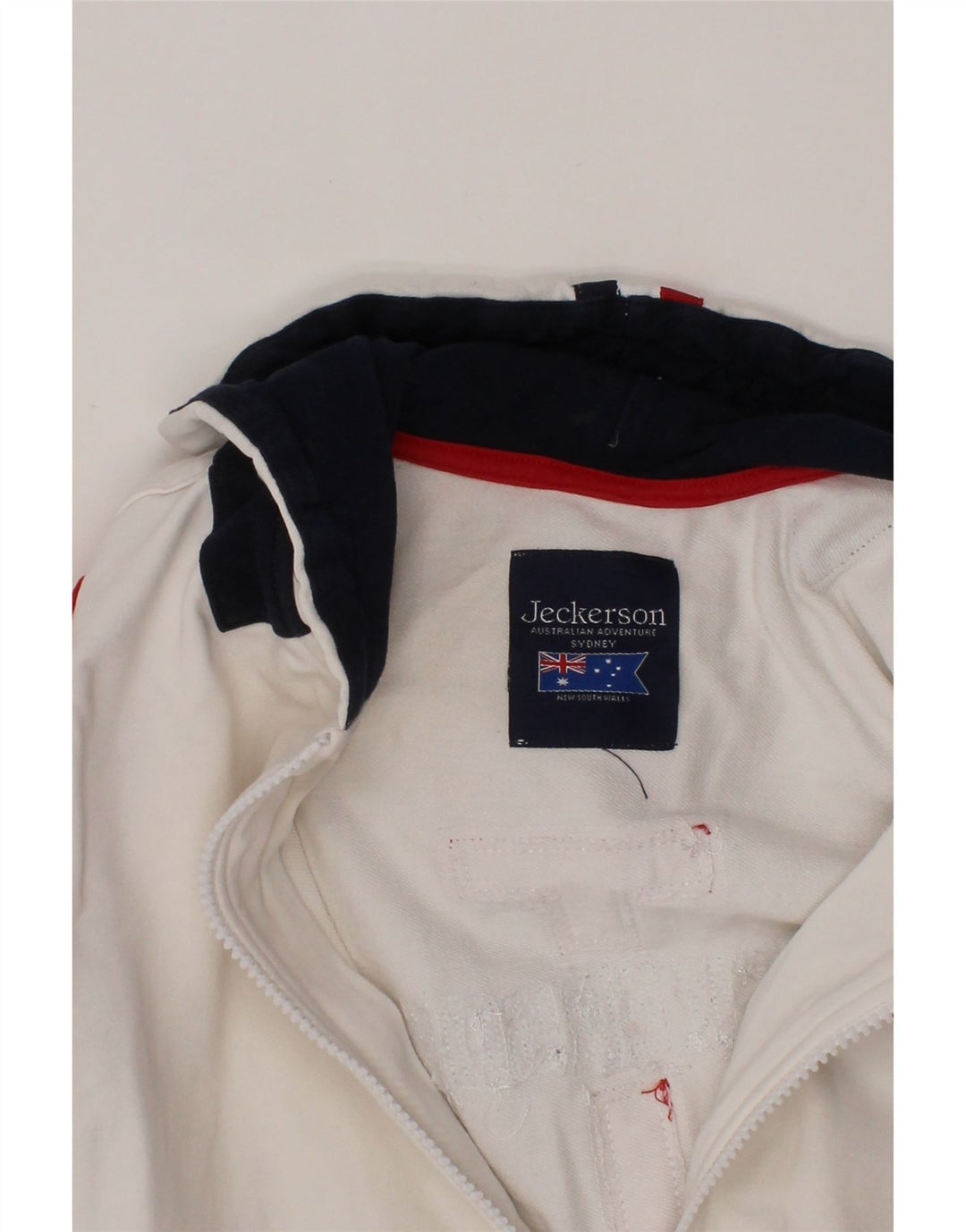 JECKERSON Drenge grafisk hættetrøje med lynlås 9-10 år Hvid Colourblock