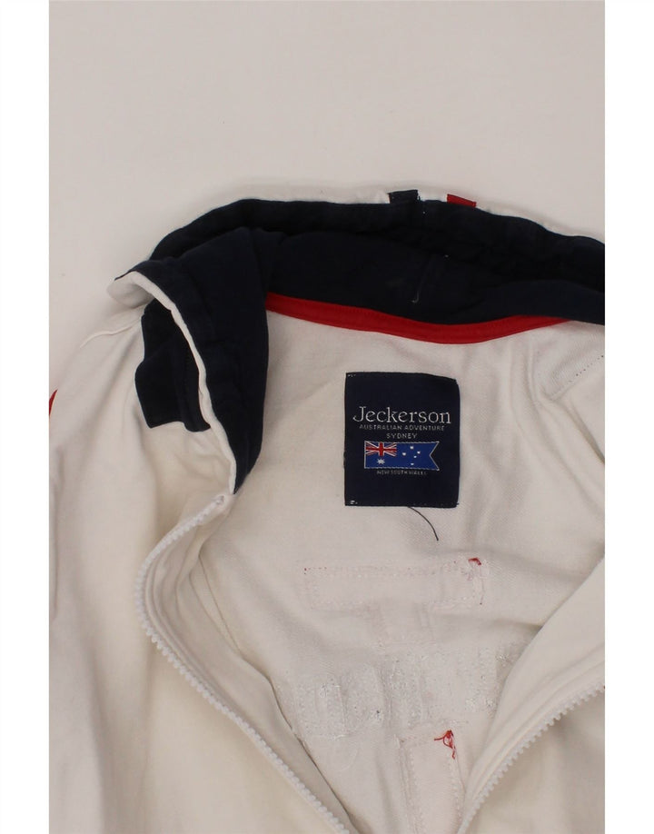 JECKERSON Drenge grafisk hættetrøje med lynlås 9-10 år Hvid Colourblock