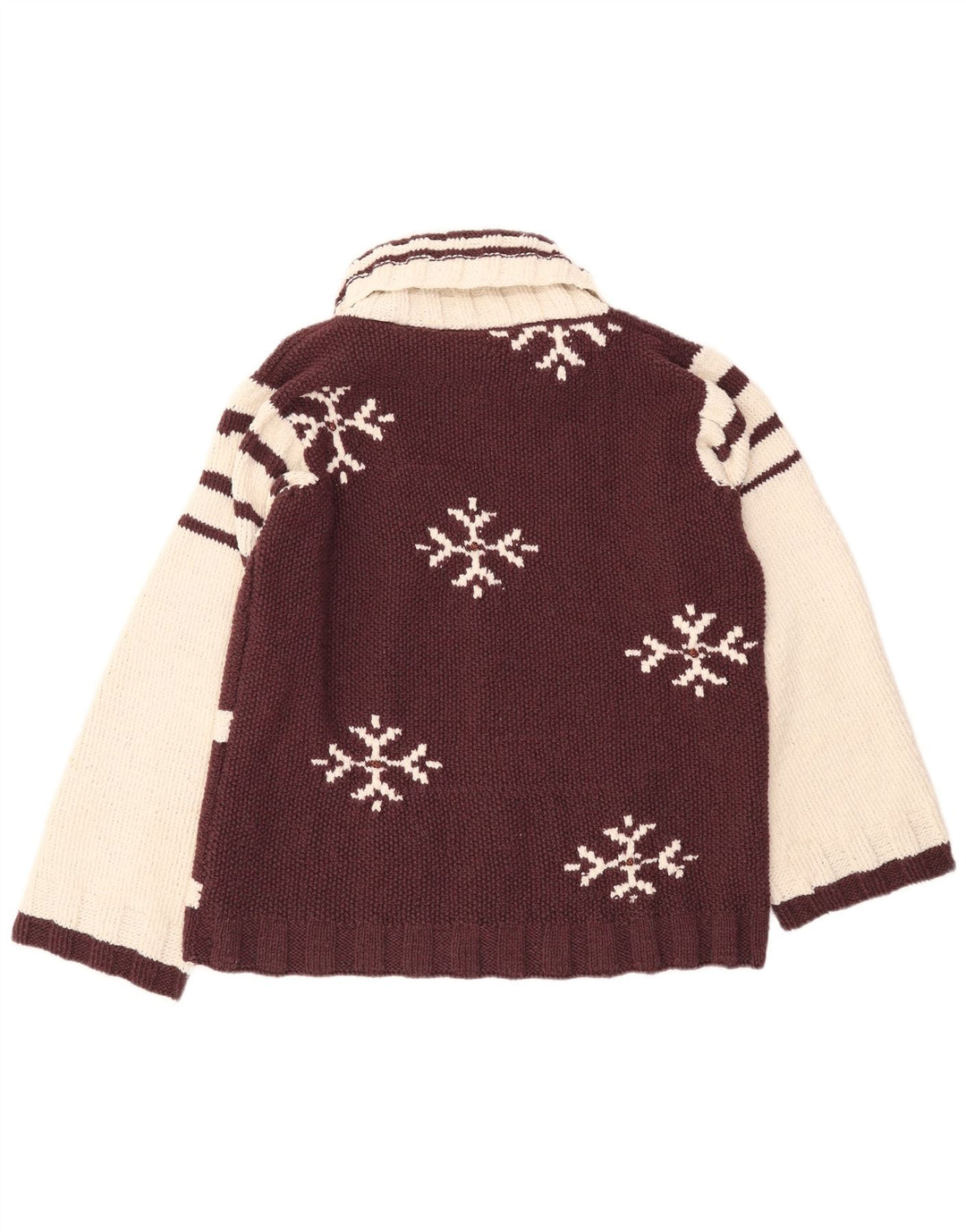 Vintage Herre rullehals sweater Medium Maroon Colourblock Winter
