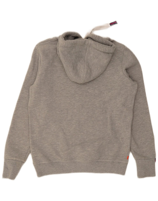 Superdry Womens Graphic Hoodie Jumper UK 16 Large Grey Cotton