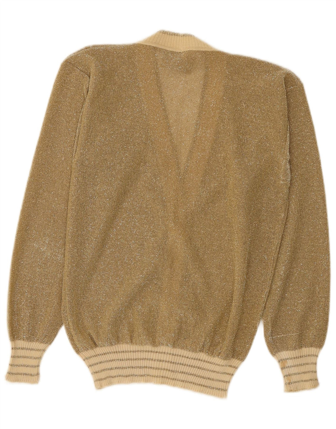 La Perla Dame Cardigan Sweater UK 12 Medium Gold Flecked