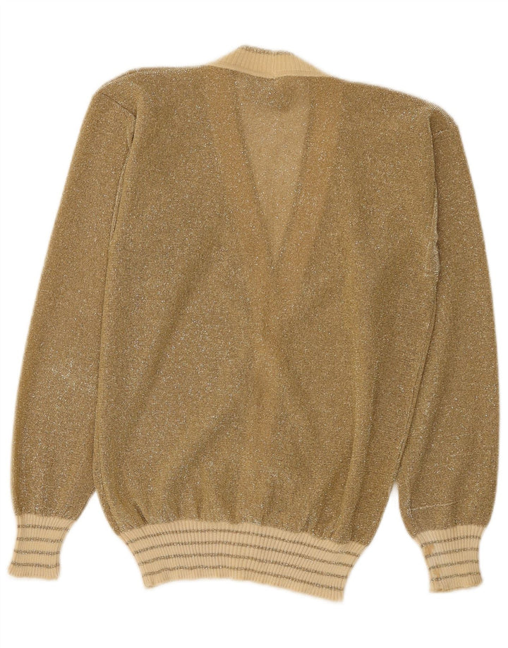 La Perla Dame Cardigan Sweater UK 12 Medium Gold Flecked
