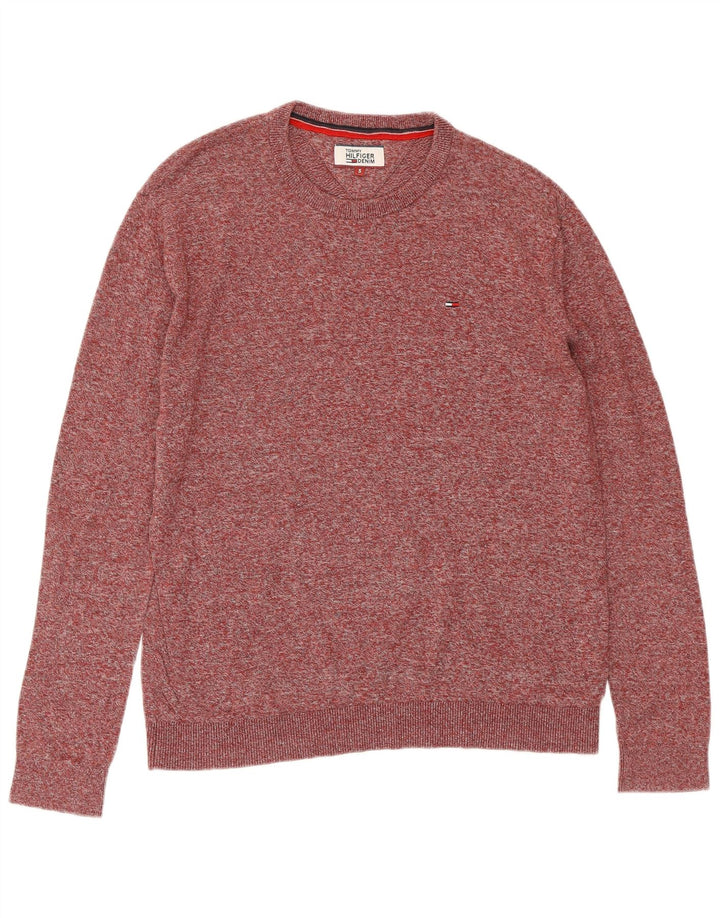 TOMMY HILFIGER Herre sweater med rund hals, lille Bourgogne bomuld