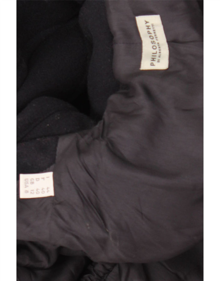 Alberta Ferretti Womens Philosophy Duffel Coat UK 12 Medium Navy Blue
