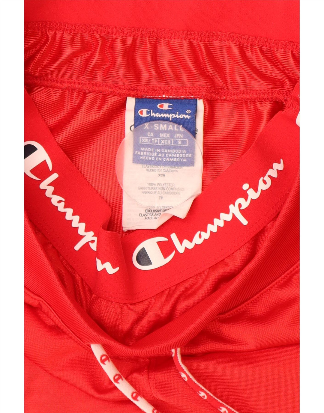 CHAMPION Grafiske sportsshorts til kvinder UK 4 XS rød polyester