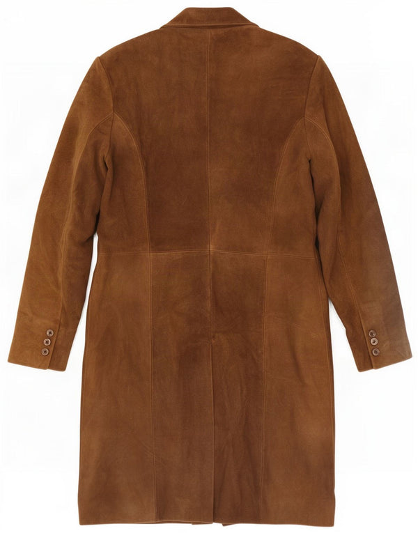 Vintage Dame Ruskind Overfrakke UK 14 Medium Brown Læder
