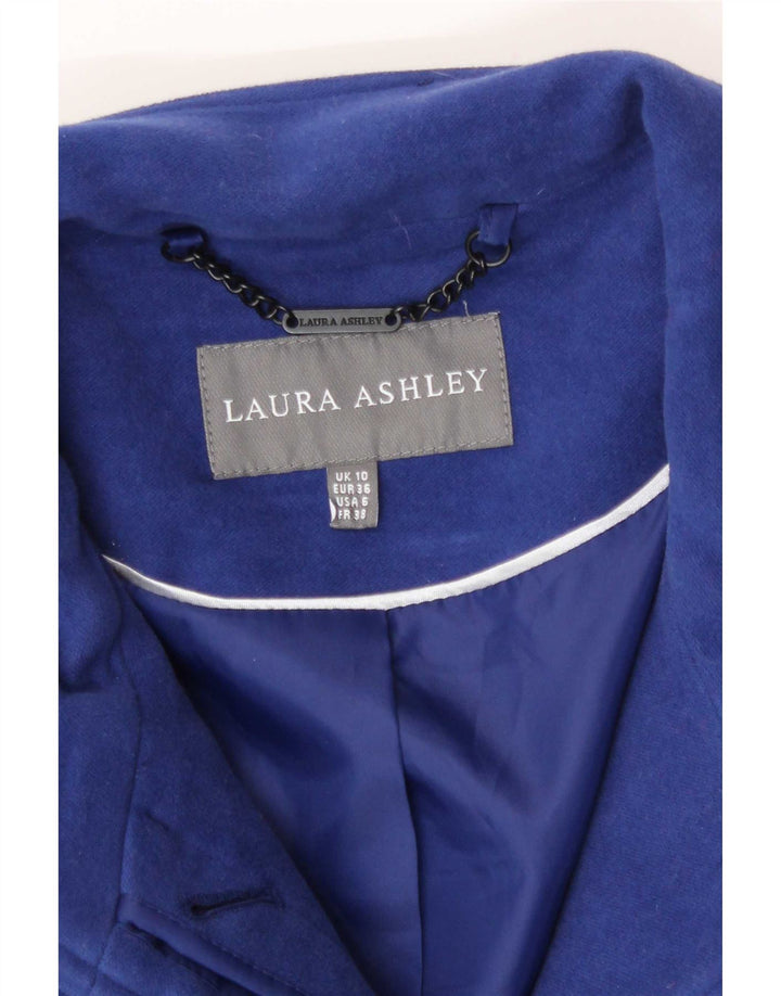 Laura Ashley Dame Overfrakke UK 10 Lille Blå Bomuld