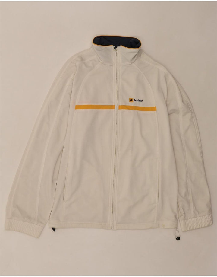 LOTTO Mens Tracksuit Top Jacket Medium White Polyester Vintage Lotto and Second-Hand Lotto from Messina Hembry 