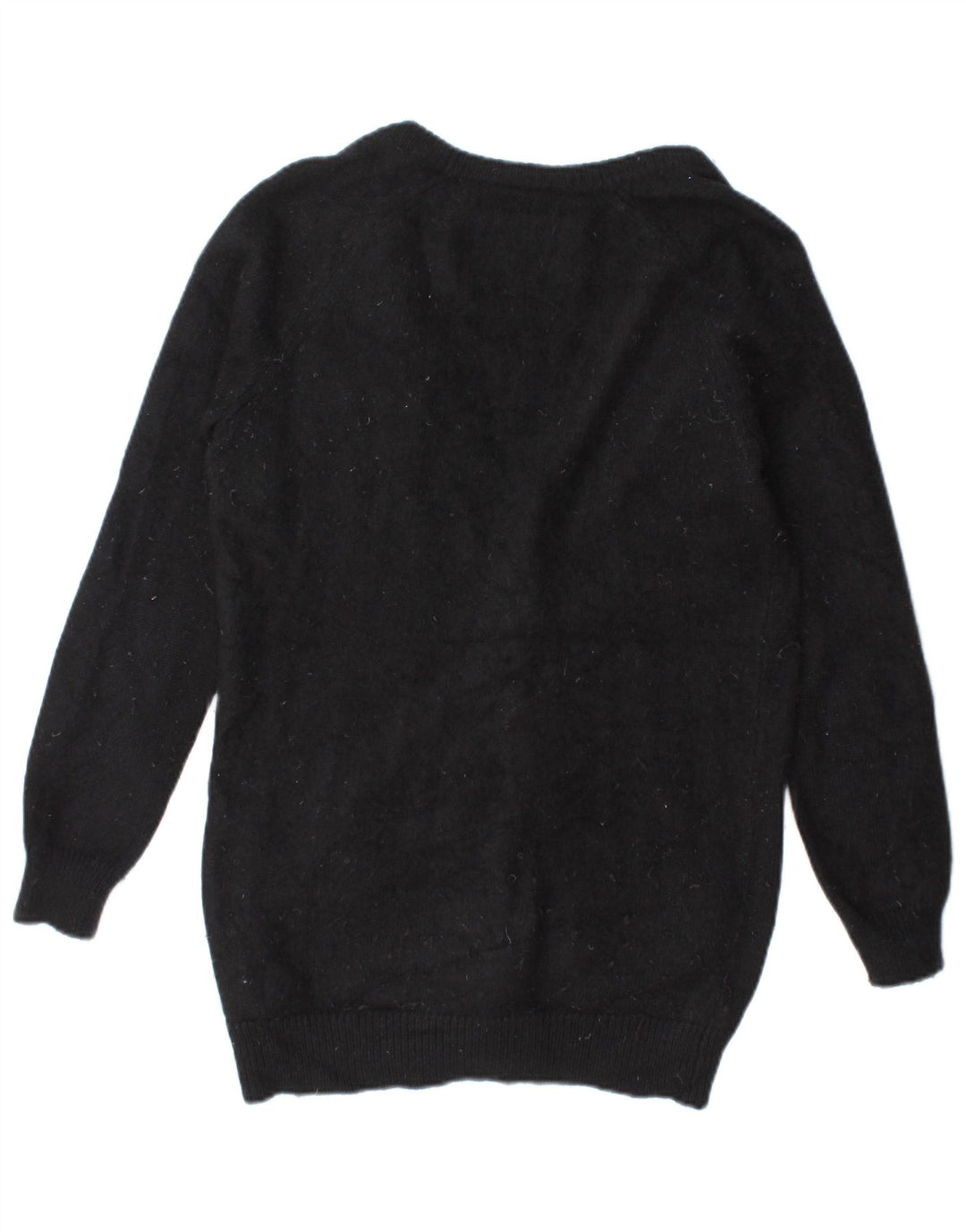 Jack Wills Dame Oversized Cardigan Sweater UK 10 Small Black Angora