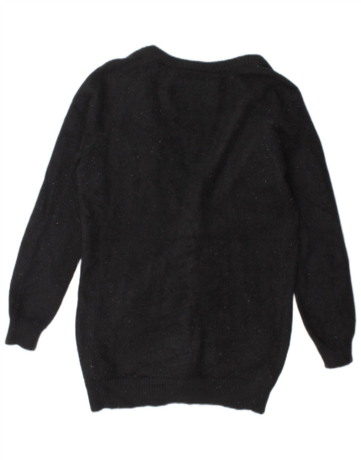 Jack Wills Dame Oversized Cardigan Sweater UK 10 Small Black Angora